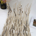 100% Polyester Knit Beads Sequin Embroidery Mesh Fabric